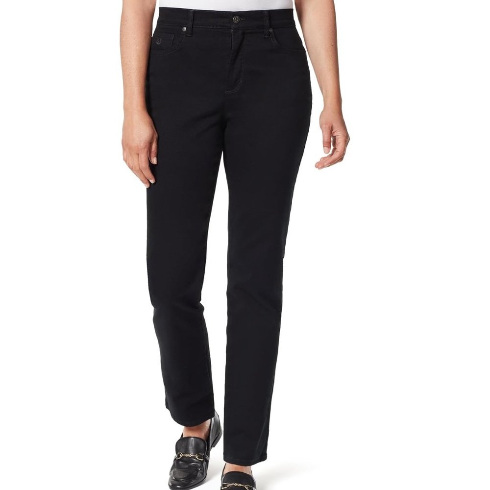 NWT Gloria Vanderbilt Women's Tapered High Rise Classic Black Size 16W $60 8D171